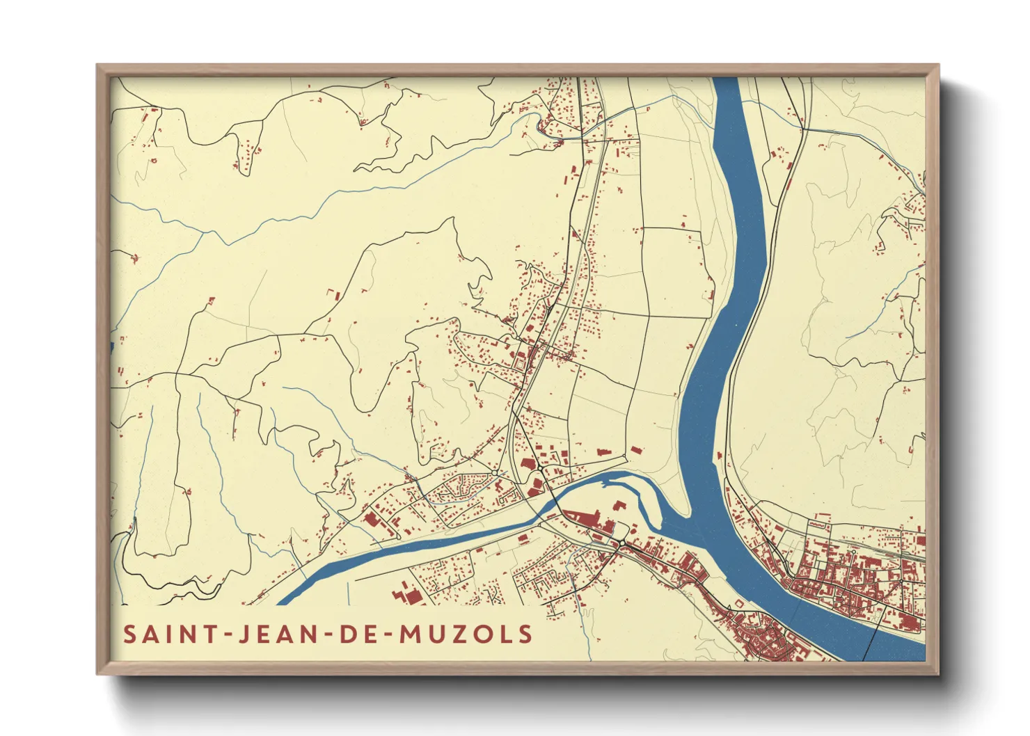Une affiche de carte sur Saint-Jean-de-Muzols