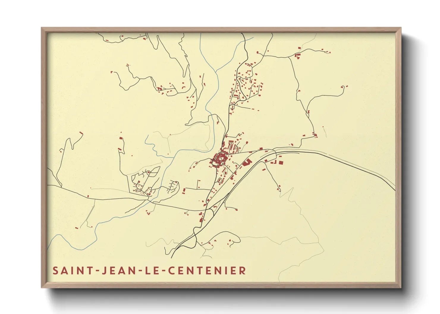 Une affiche de carte sur Saint-Jean-le-Centenier