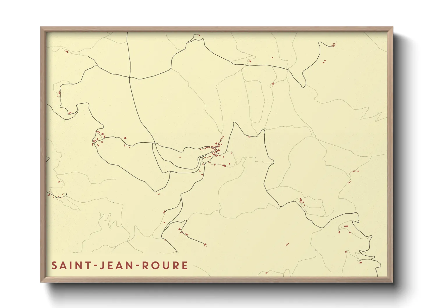 Une affiche de carte sur Saint-Jean-Roure