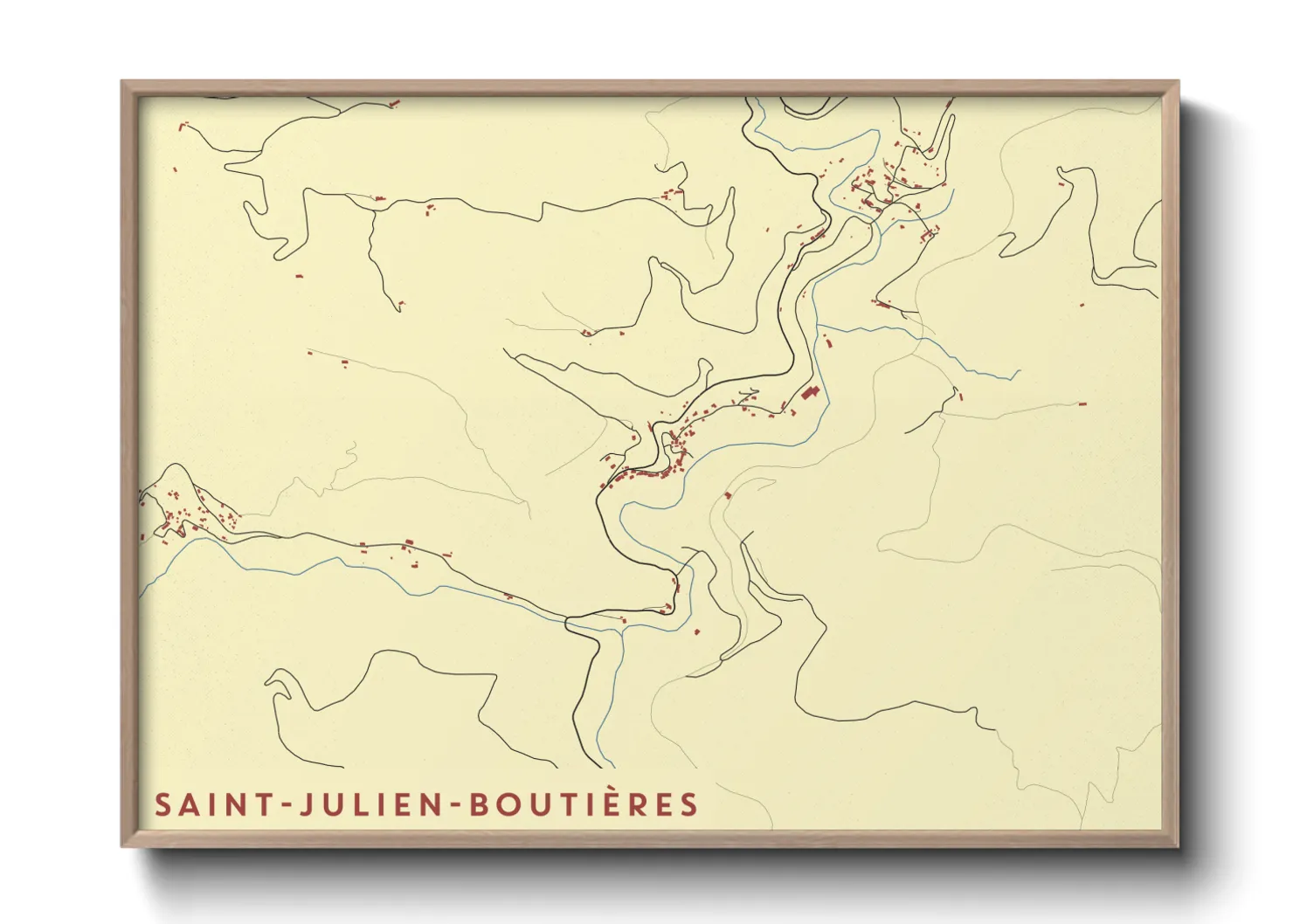 Une affiche de carte sur Saint-Julien-Boutières