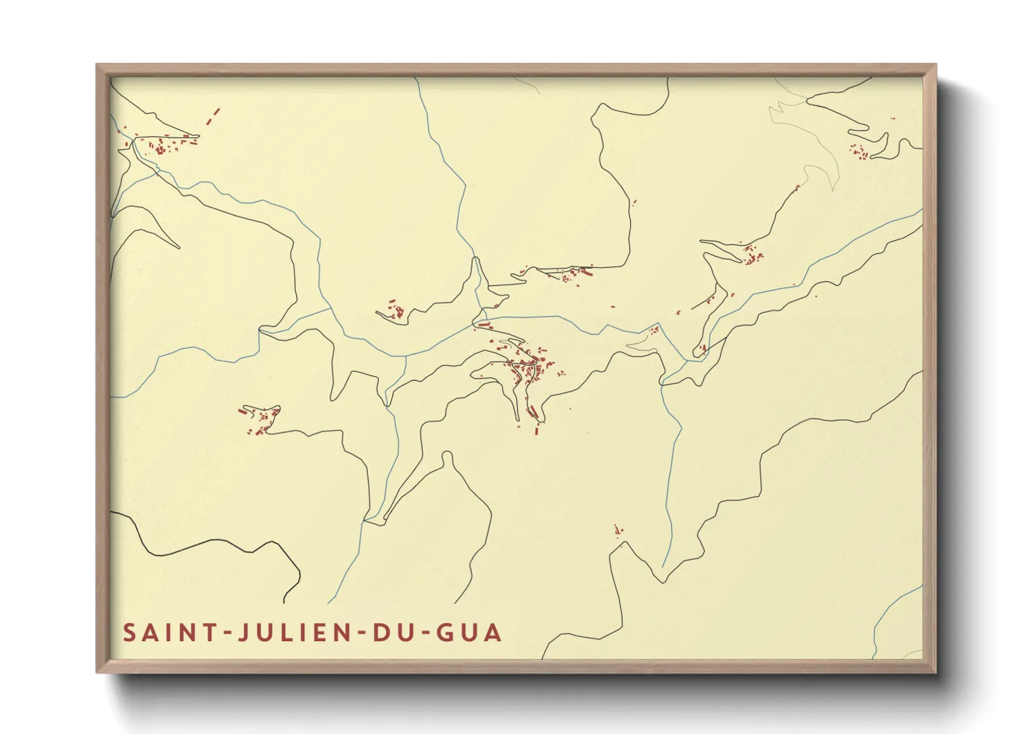 Une affiche de carte sur Saint-Julien-du-Gua