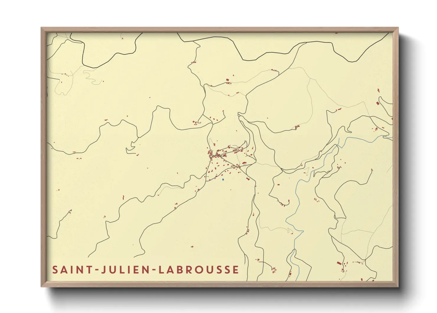 Une affiche de carte sur Saint-Julien-Labrousse