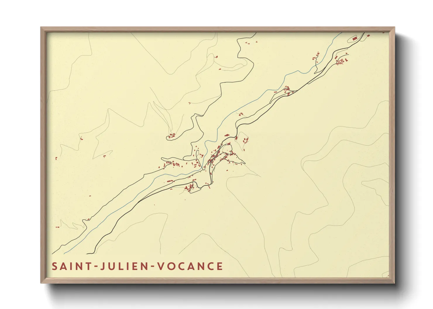 Une affiche de carte sur Saint-Julien-Vocance