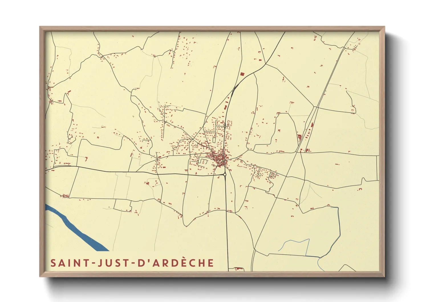 Une affiche de carte sur Saint-Just-d'Ardèche