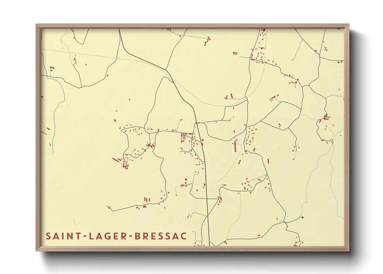Une affiche de carte sur Saint-Lager-Bressac
