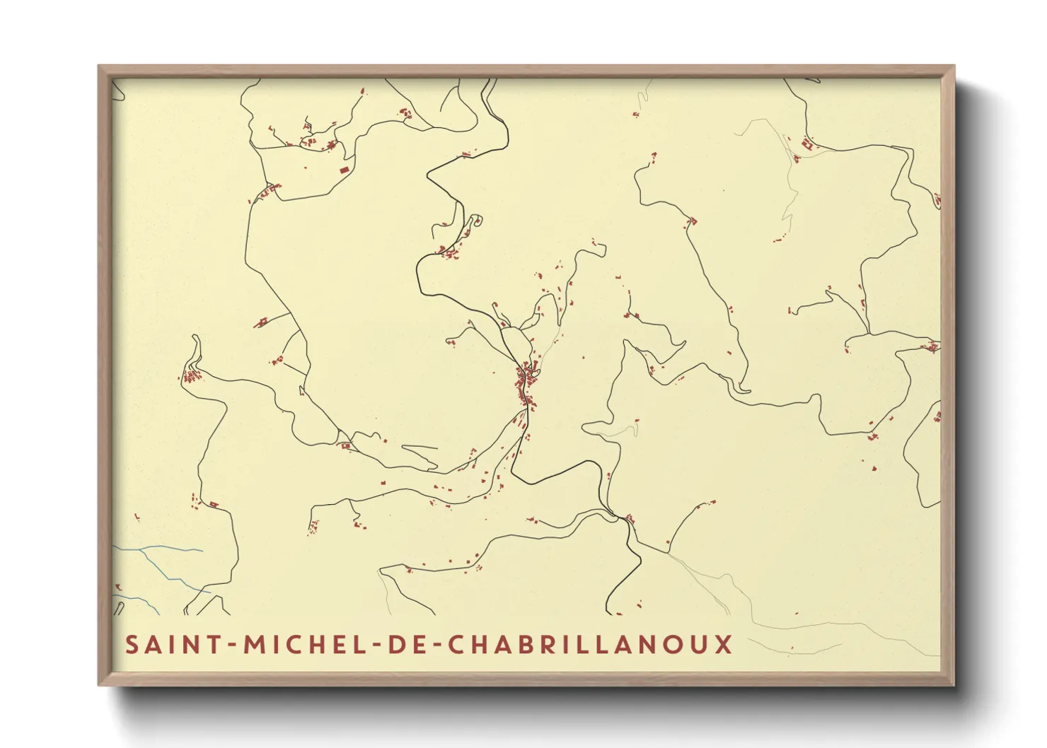 Une affiche de carte sur Saint-Michel-de-Chabrillanoux