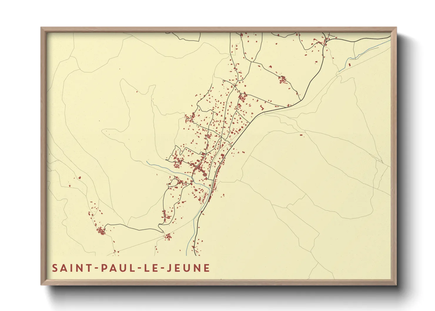 Une affiche de carte sur Saint-Paul-le-Jeune