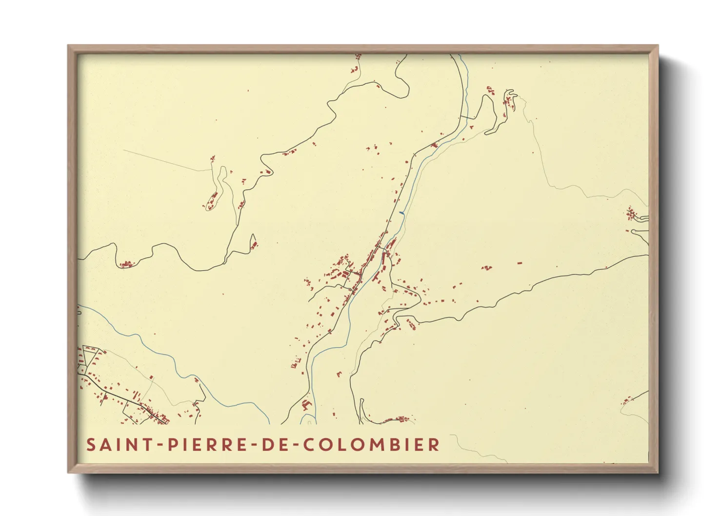 Une affiche de carte sur Saint-Pierre-de-Colombier