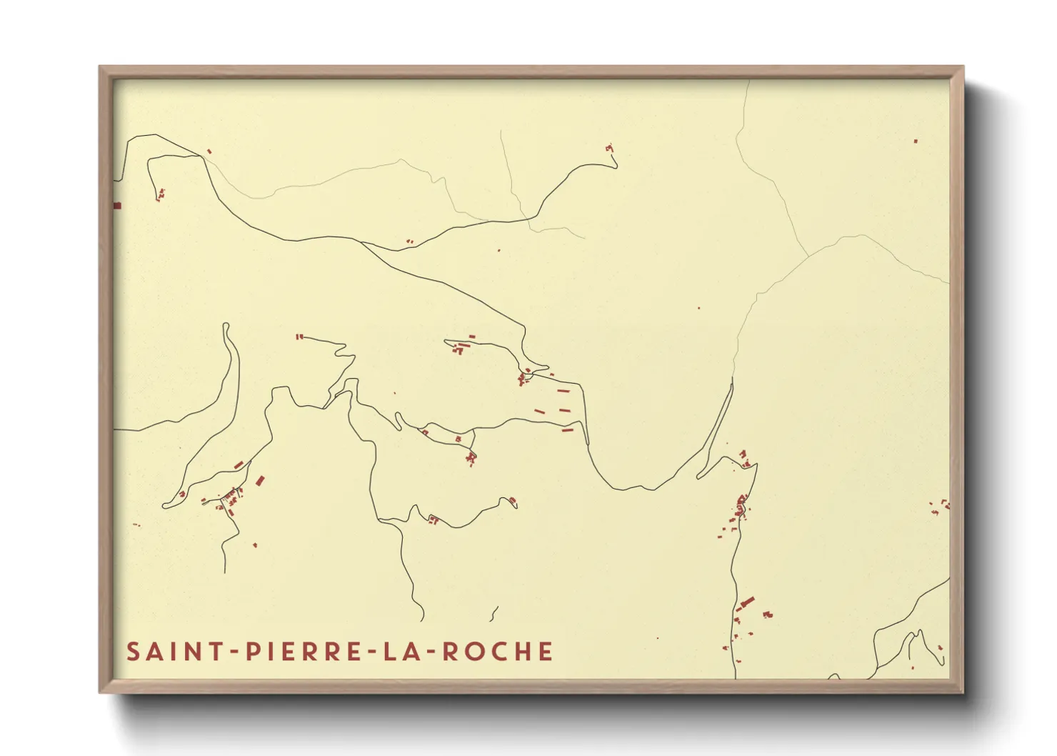 Une affiche de carte sur Saint-Pierre-la-Roche