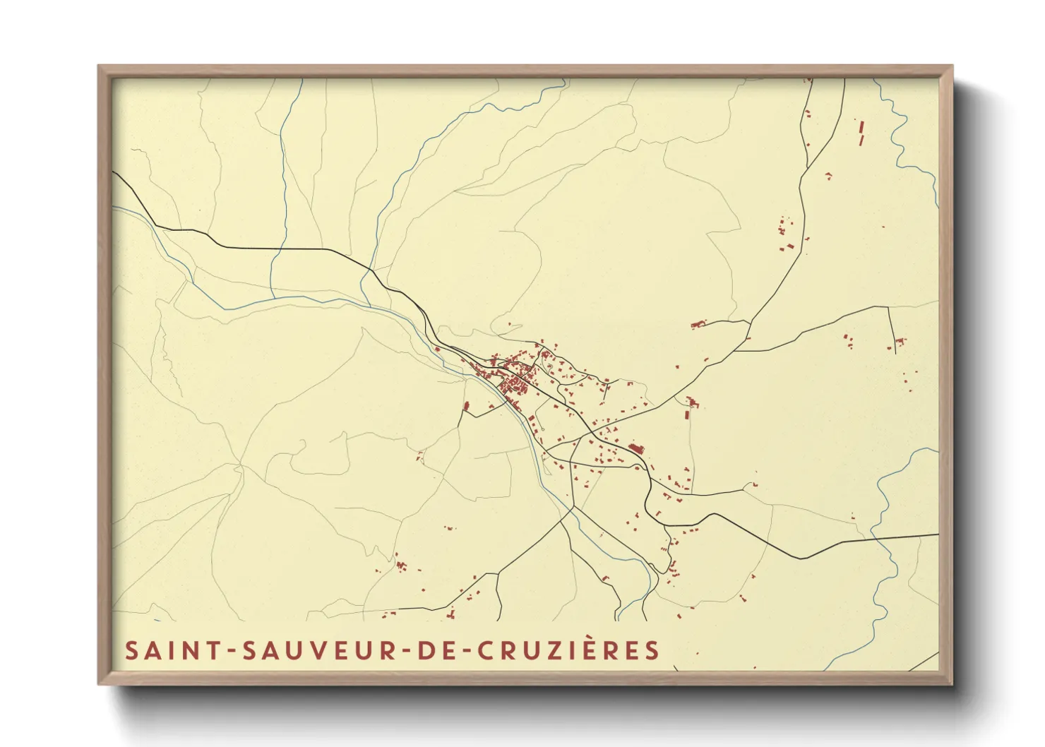Une affiche de carte sur Saint-Sauveur-de-Cruzières