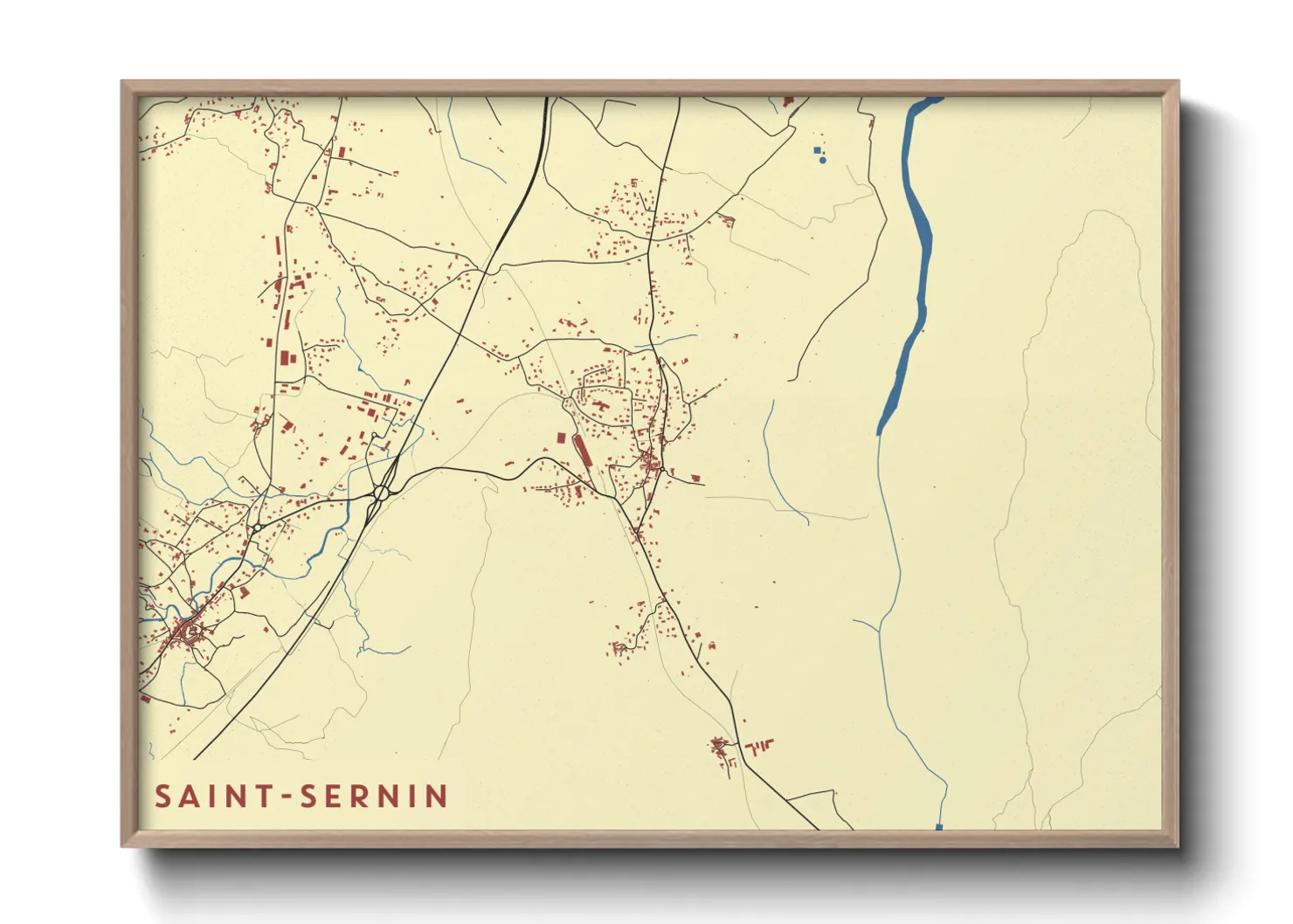 Une affiche de carte sur Saint-Sernin