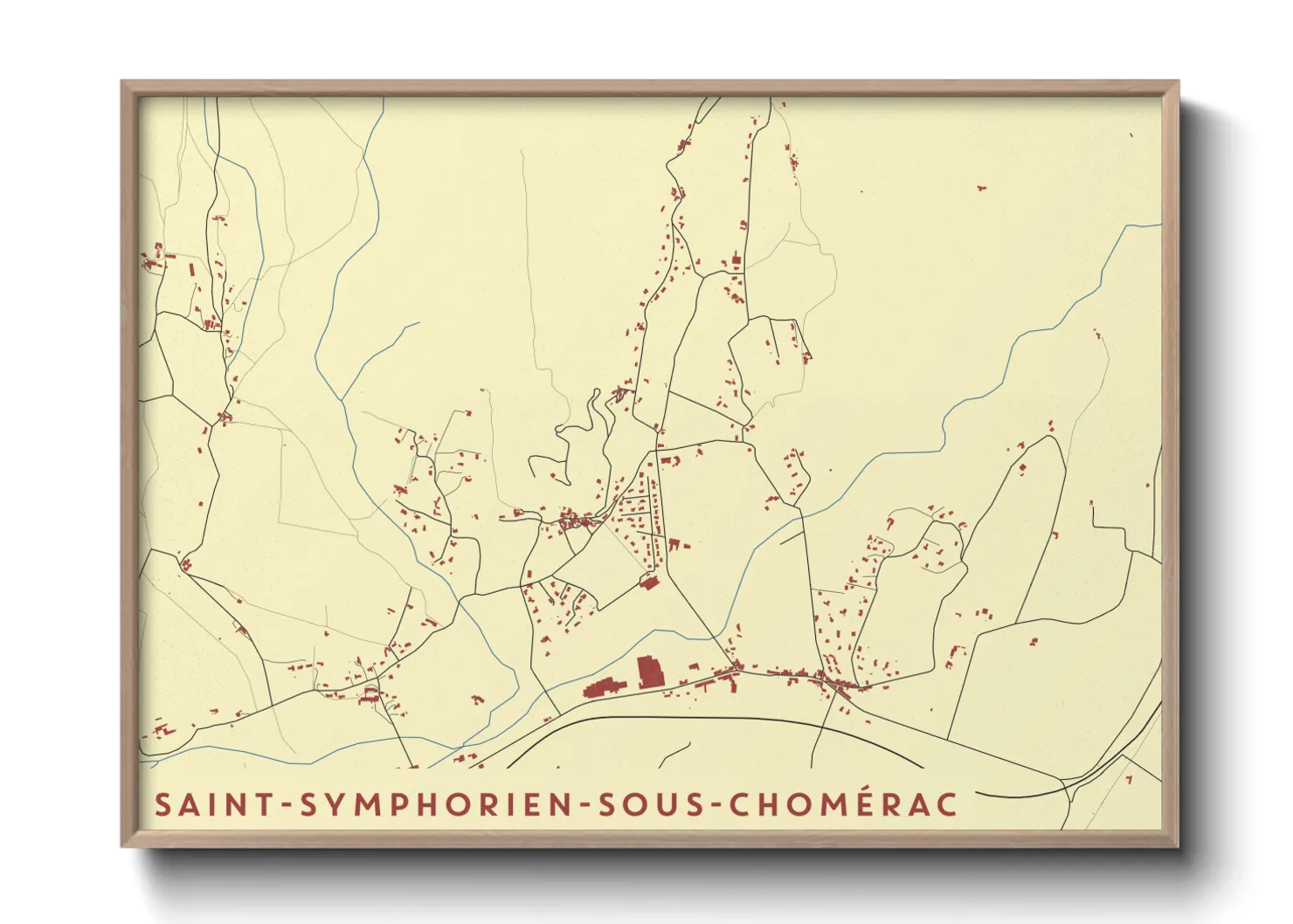 Une affiche de carte sur Saint-Symphorien-sous-Chomérac