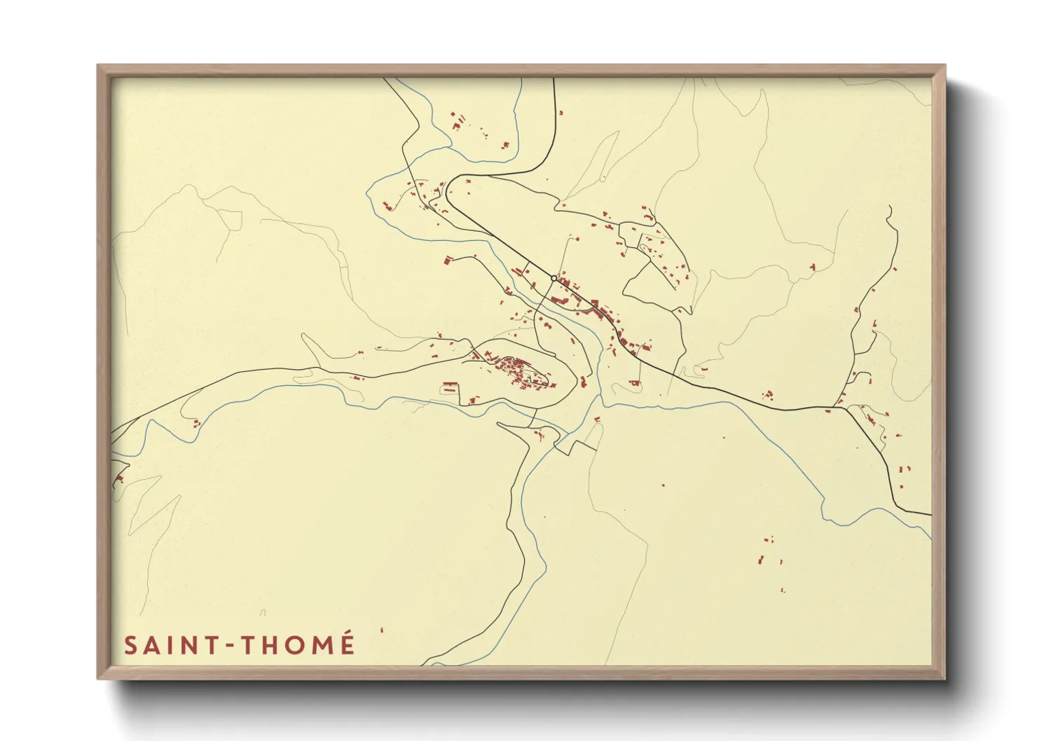 Une affiche de carte sur Saint-Thomé