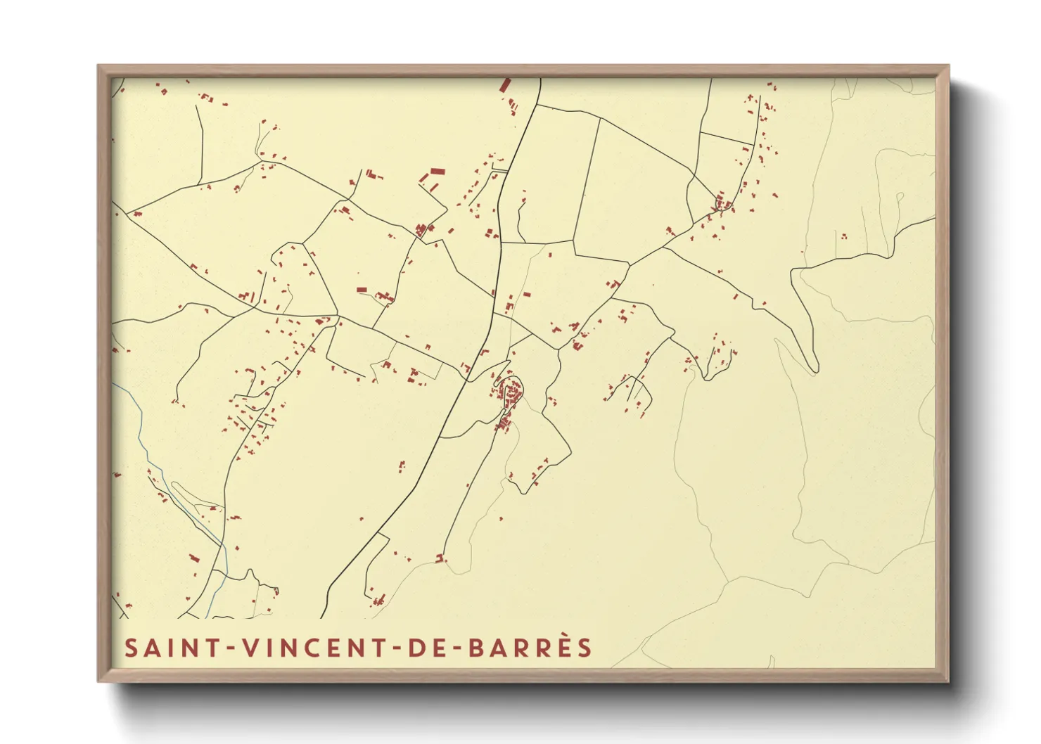 Une affiche de carte sur Saint-Vincent-de-Barrès