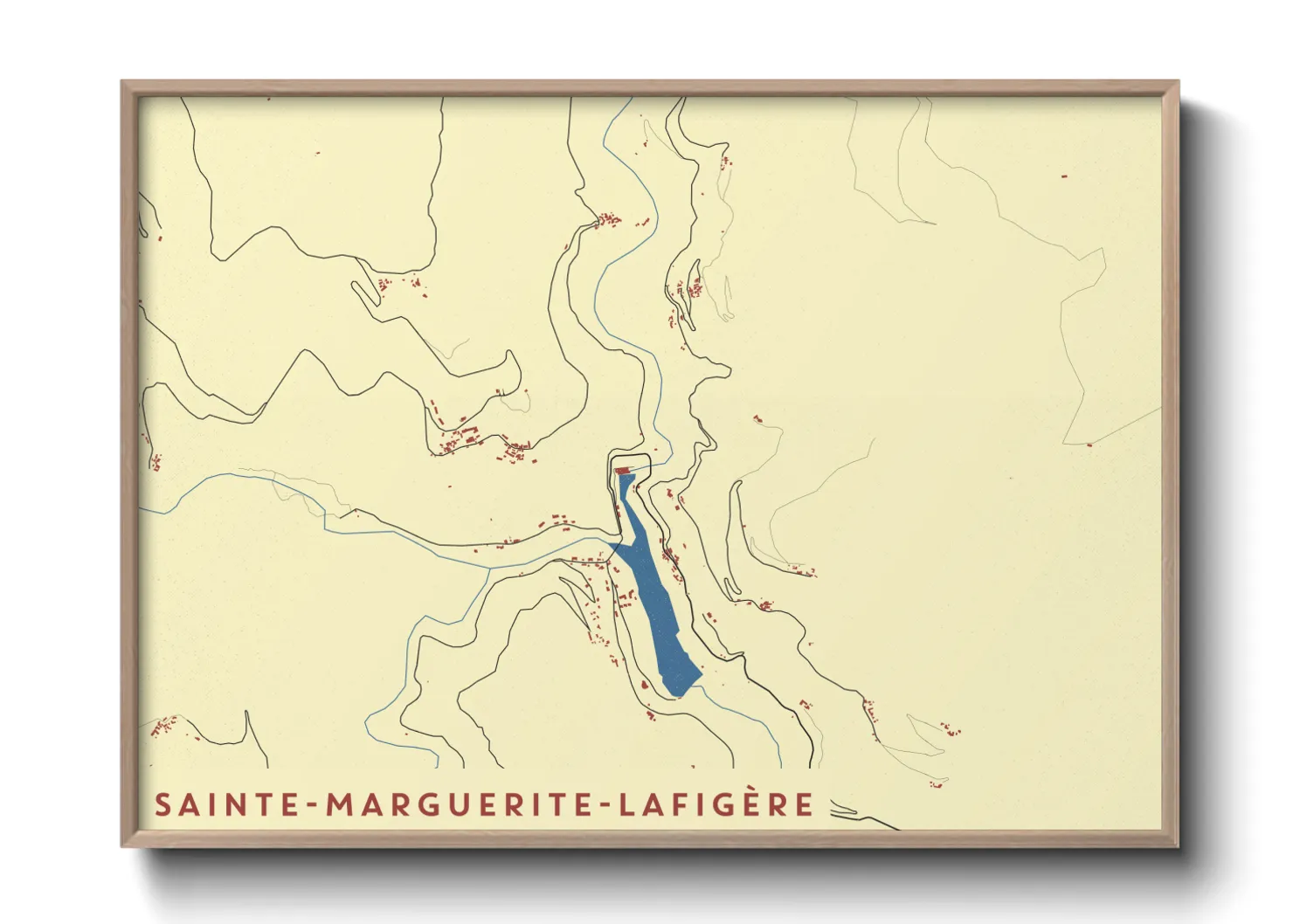 Une affiche de carte sur Sainte-Marguerite-Lafigère