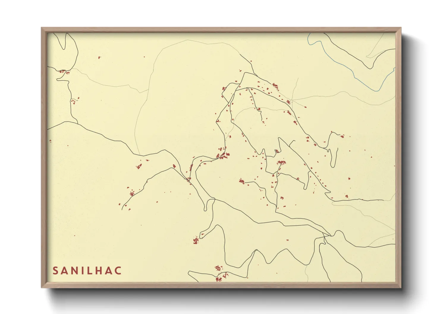 Une affiche de carte sur Sanilhac