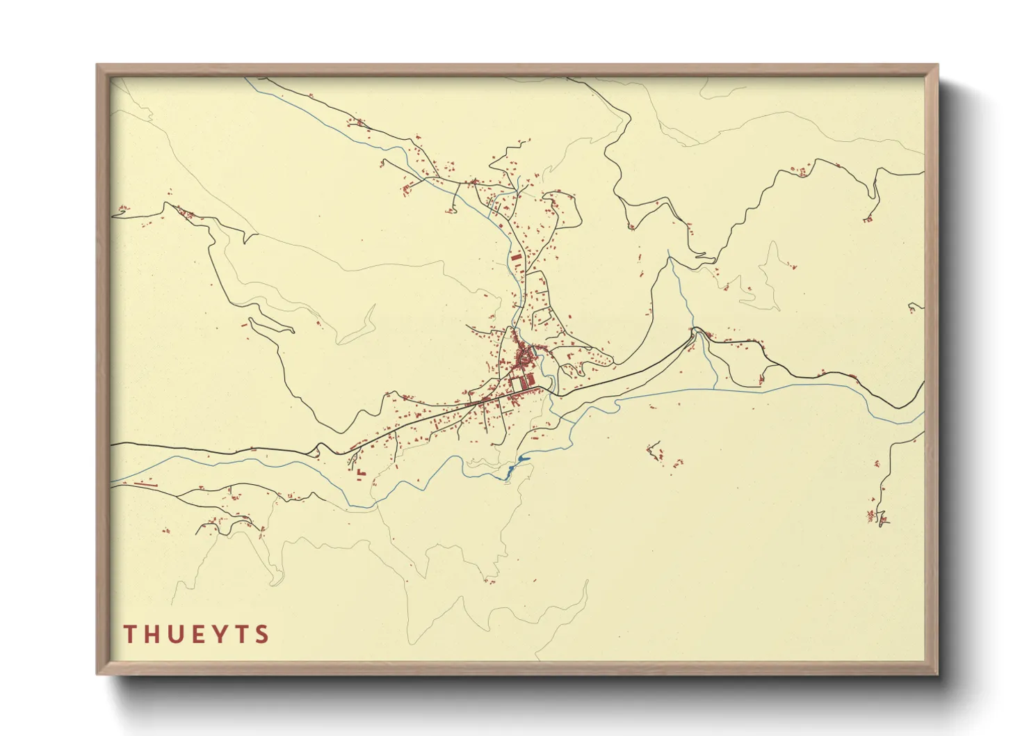 Une affiche de carte sur Thueyts