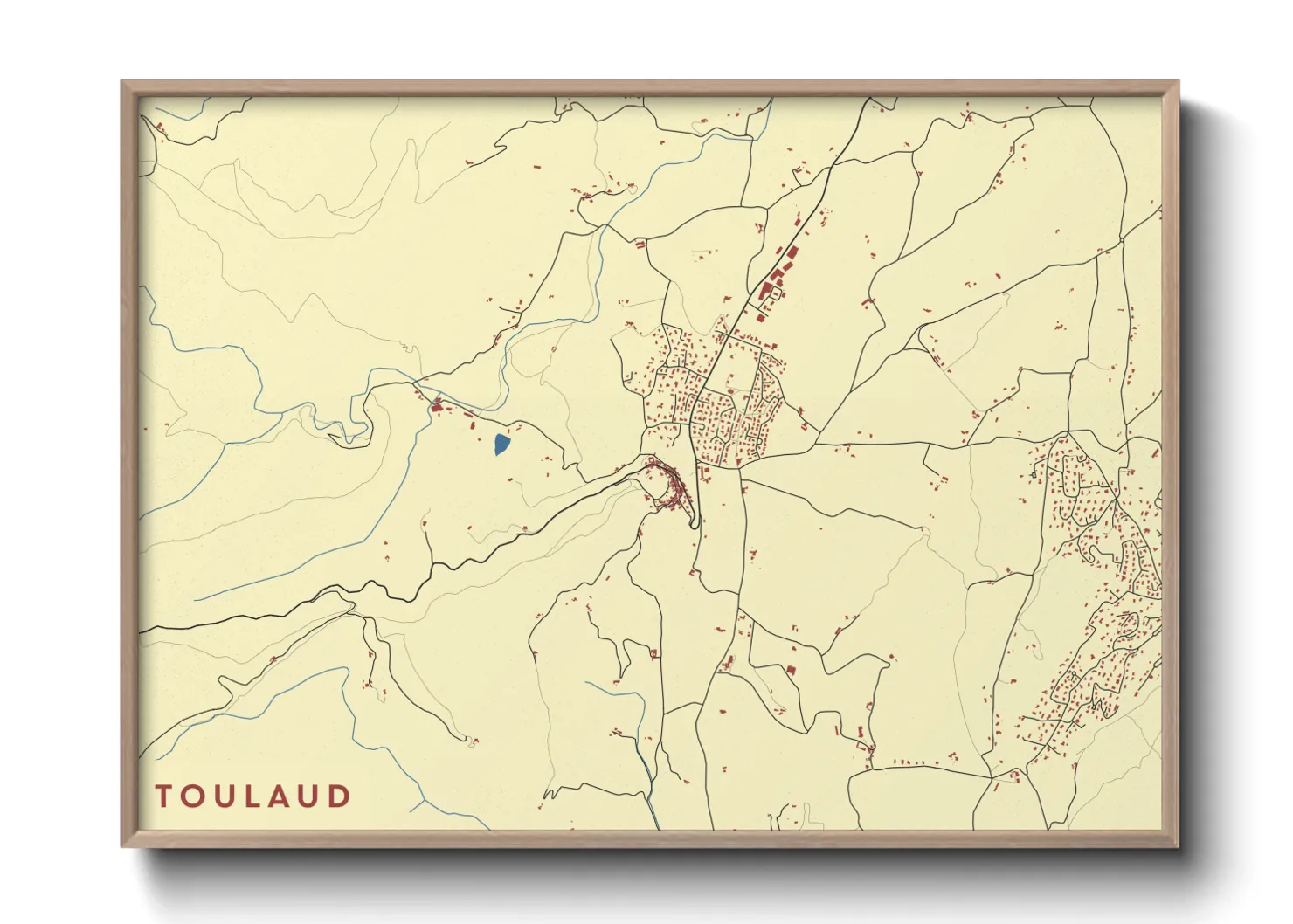 Une affiche de carte sur Toulaud