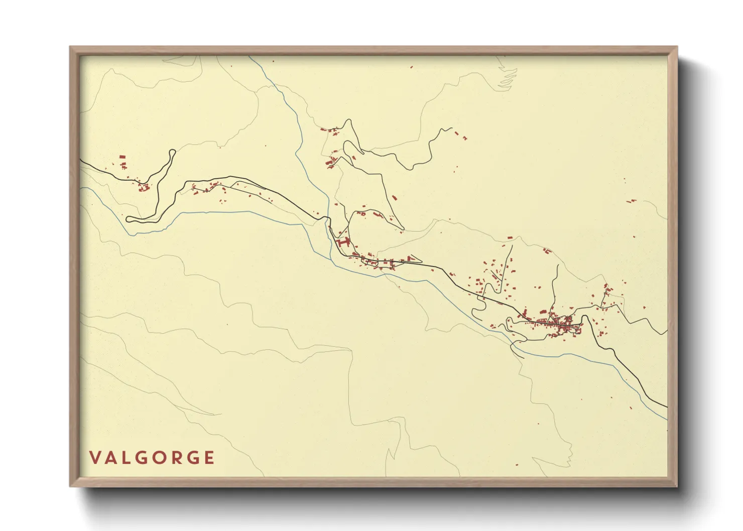 Une affiche de carte sur Valgorge