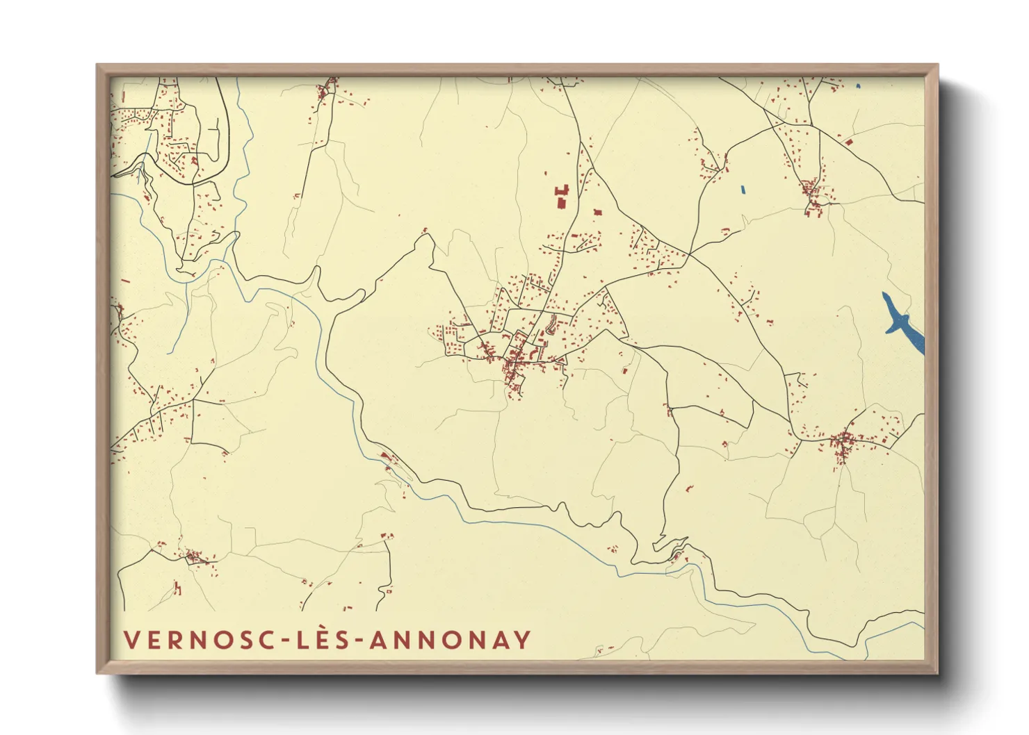 Une affiche de carte sur Vernosc-lès-Annonay