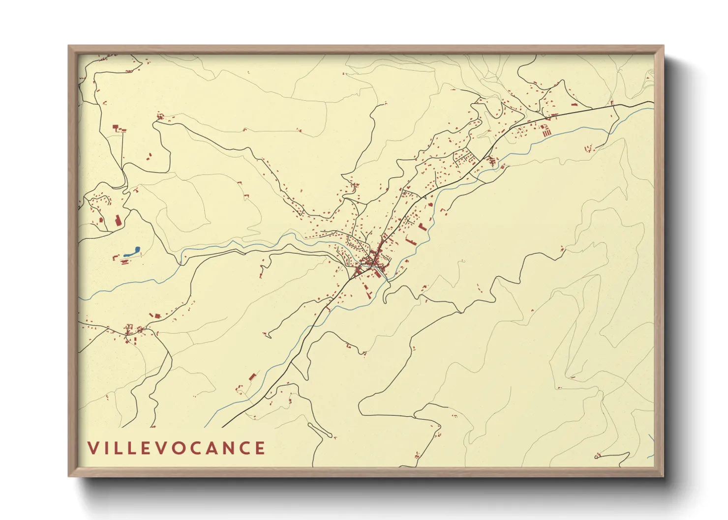 Une affiche de carte sur Villevocance