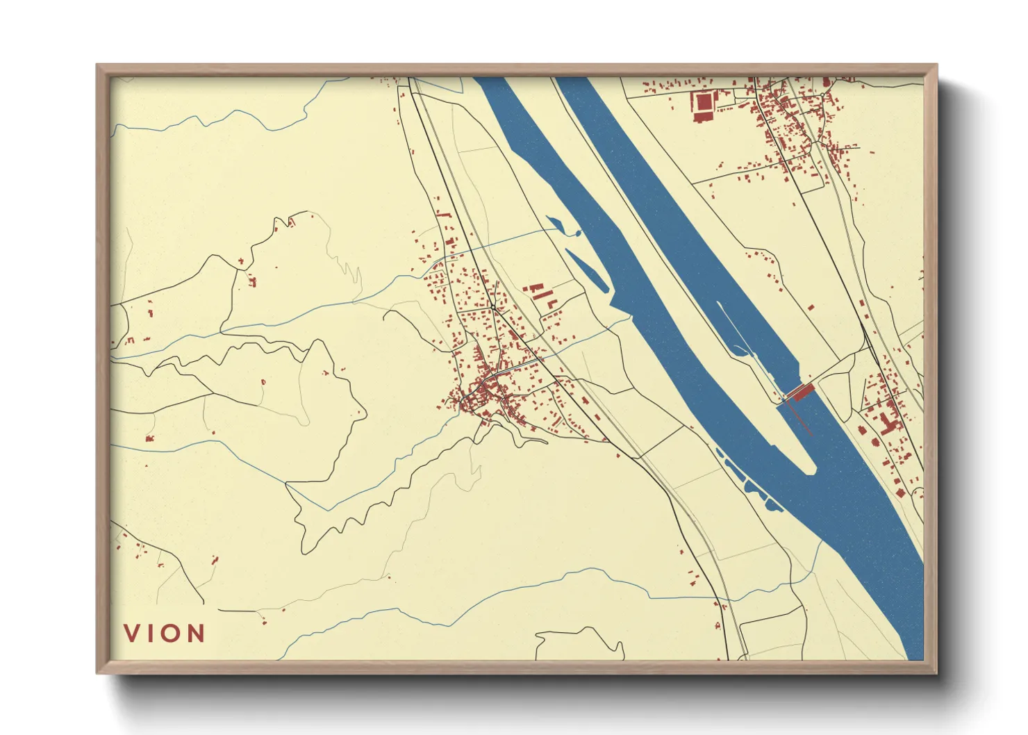 Une affiche de carte sur Vion