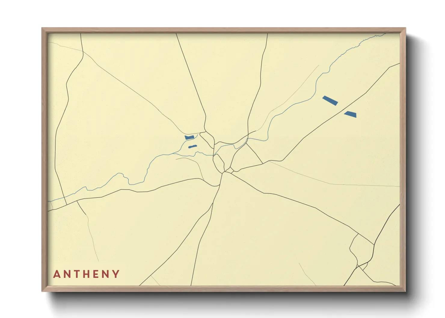 Une affiche de carte sur Antheny