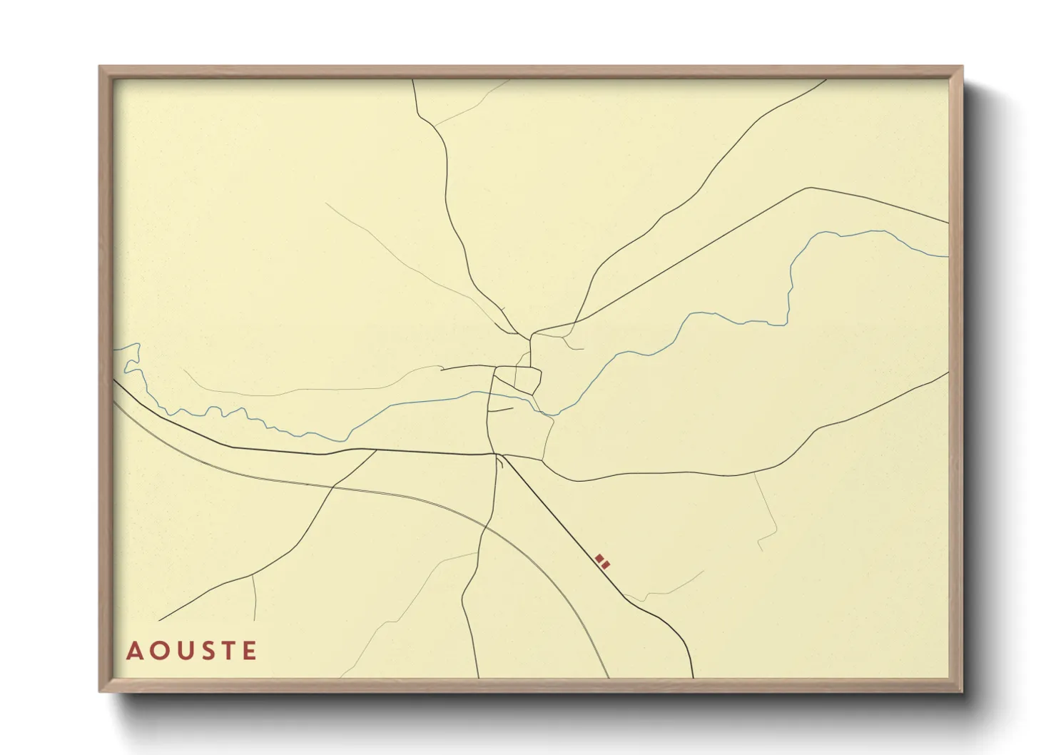 Une affiche de carte sur Aouste