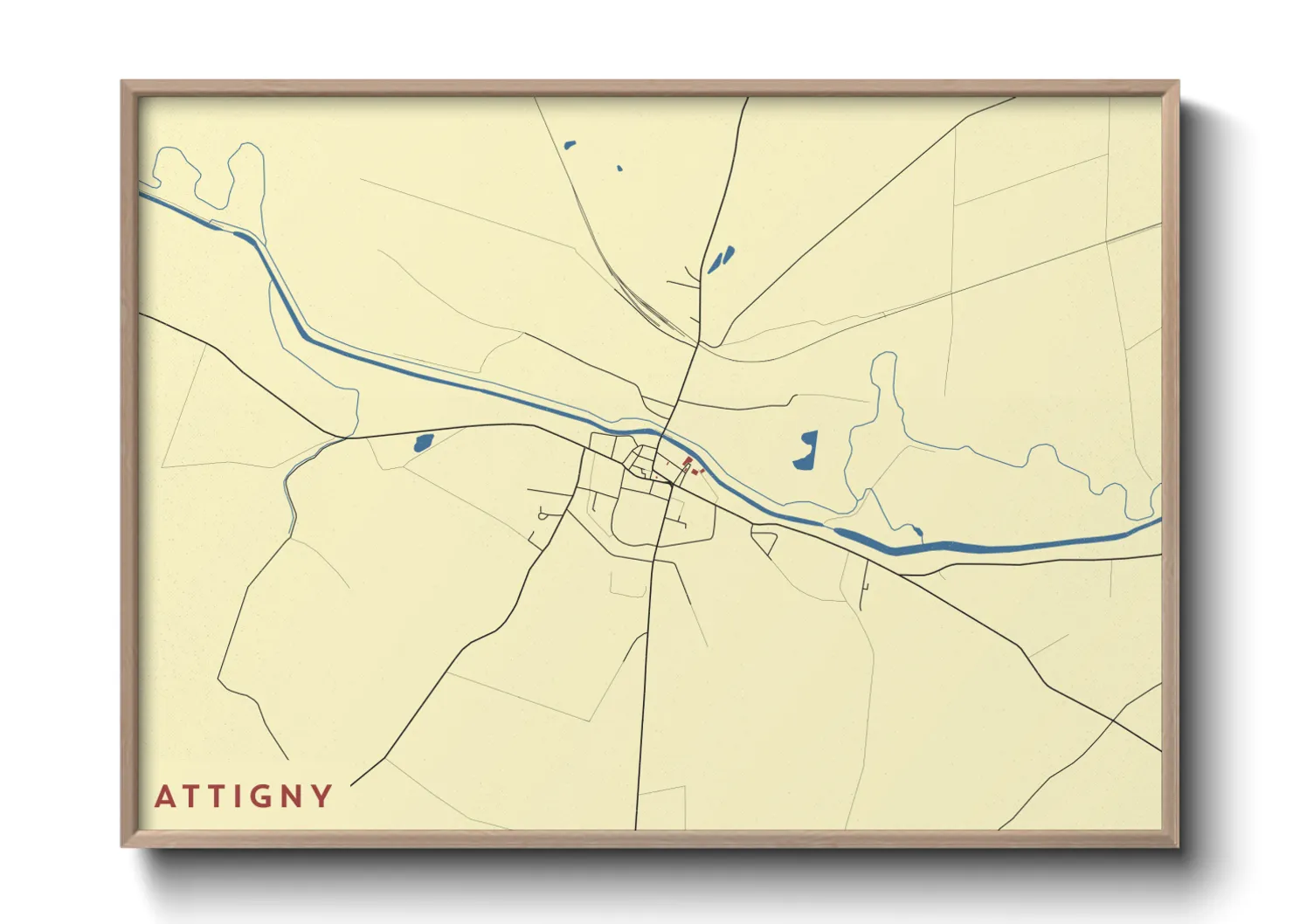 Une affiche de carte sur Attigny