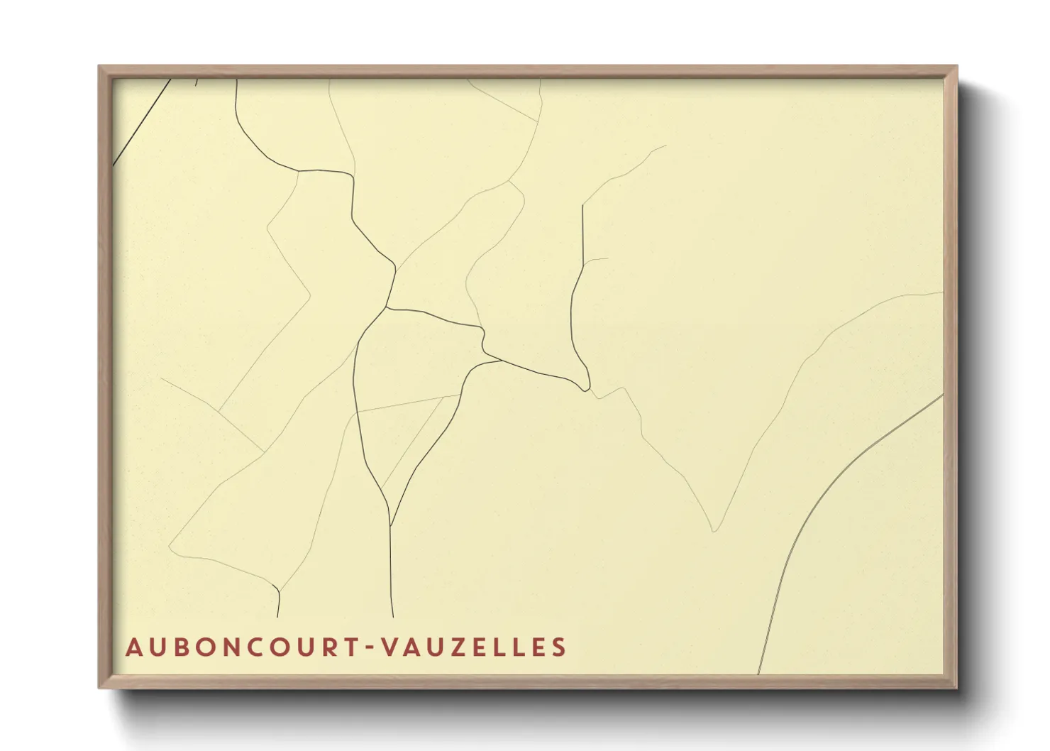 Une affiche de carte sur Auboncourt-Vauzelles