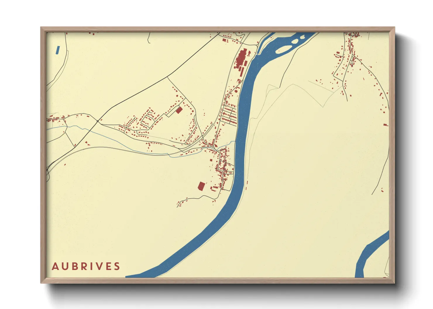 Une affiche de carte sur Aubrives