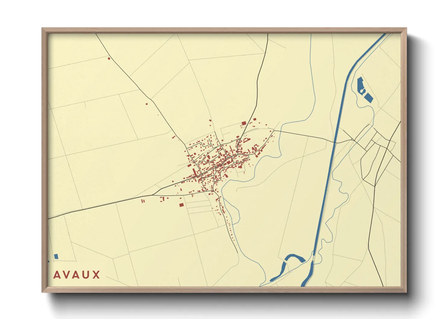 Une affiche de carte sur Avaux