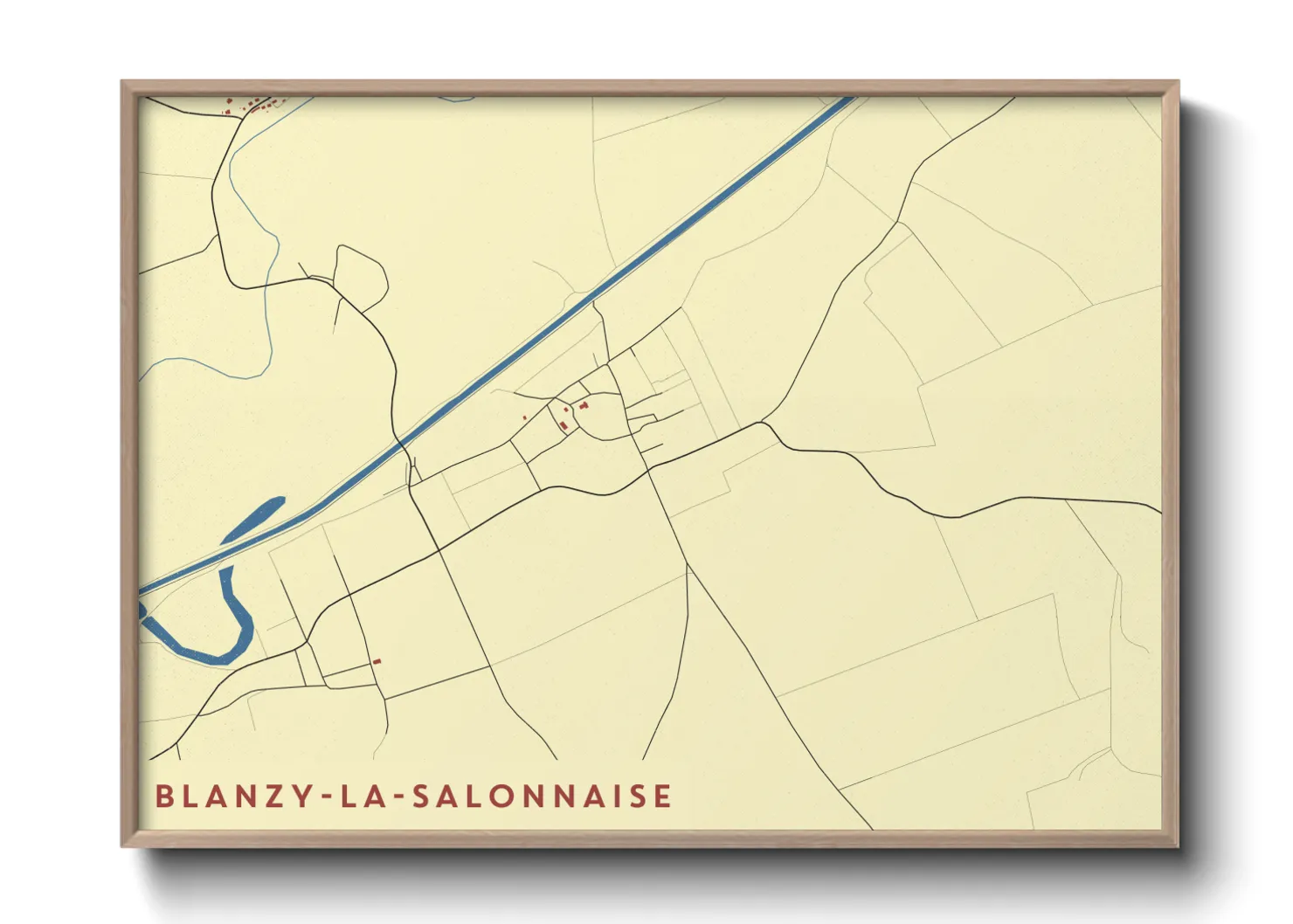 Une affiche de carte sur Blanzy-la-Salonnaise