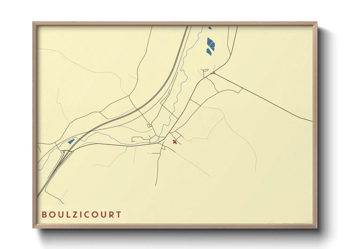 Une affiche de carte sur Boulzicourt