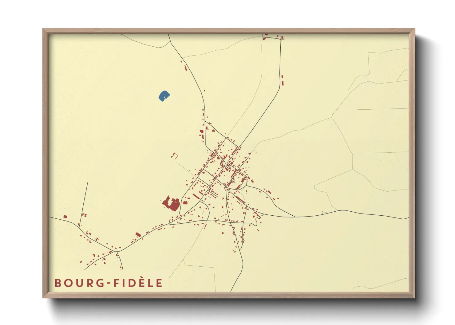 Une affiche de carte sur Bourg-Fidèle