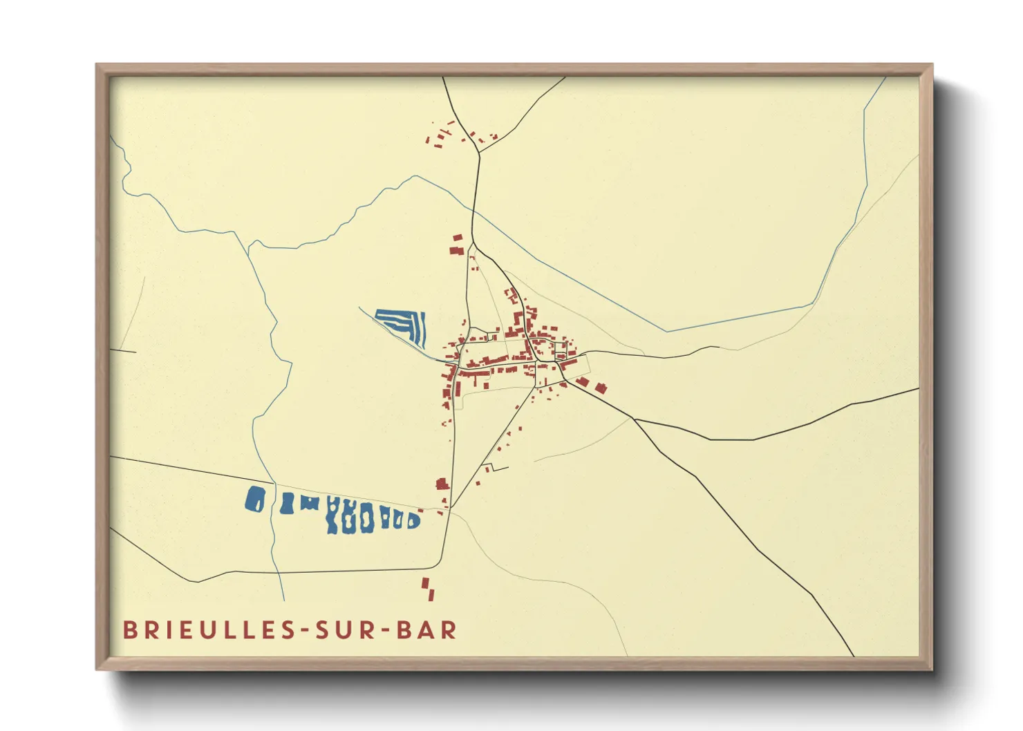 Une affiche de carte sur Brieulles-sur-Bar