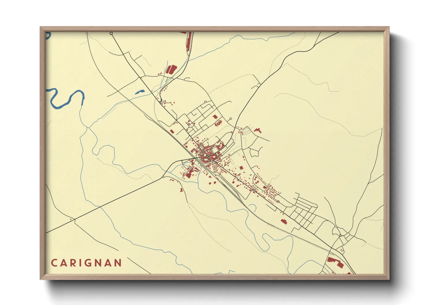 Une affiche de carte sur Carignan
