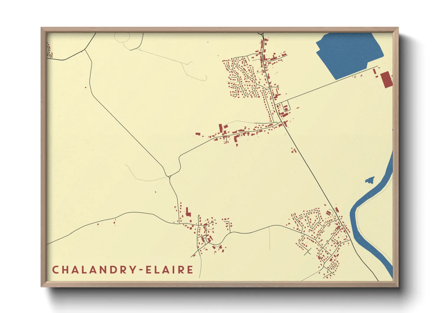 Une affiche de carte sur Chalandry-Elaire