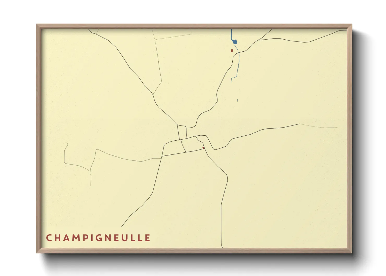 Une affiche de carte sur Champigneulle