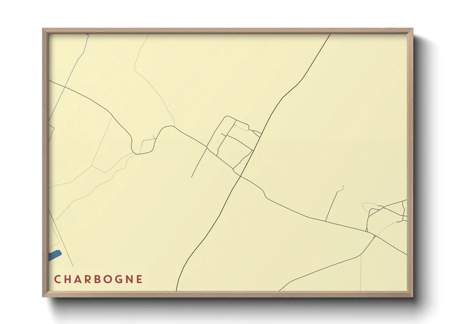 Une affiche de carte sur Charbogne