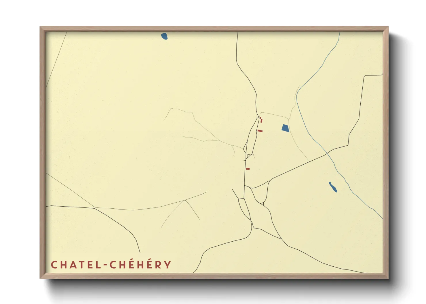 Une affiche de carte sur Chatel-Chéhéry