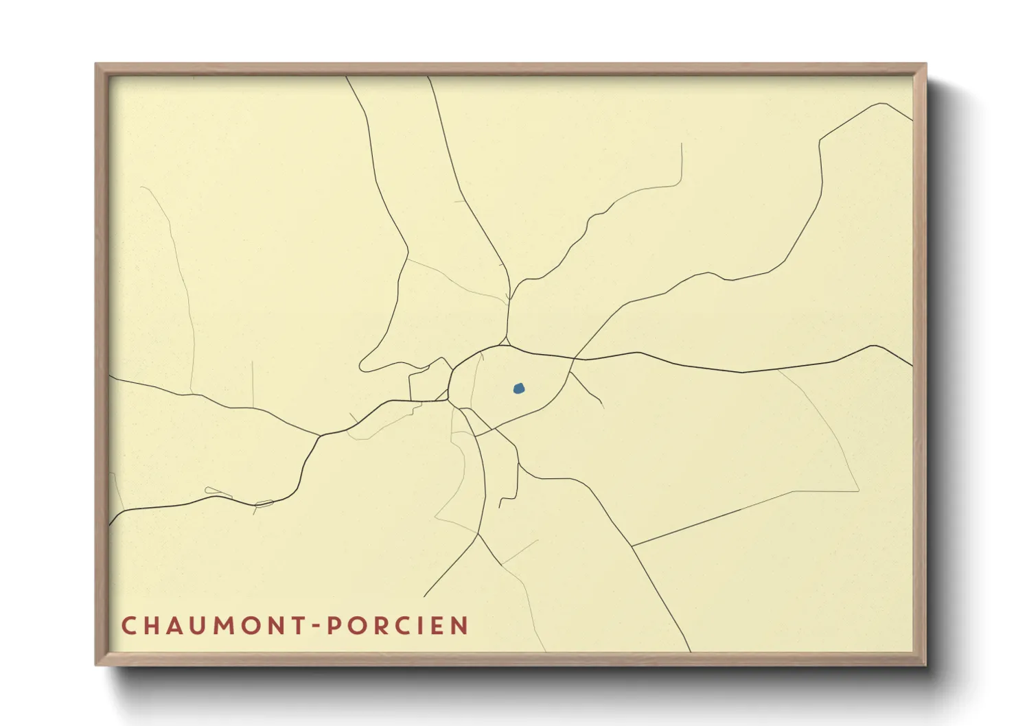Une affiche de carte sur Chaumont-Porcien