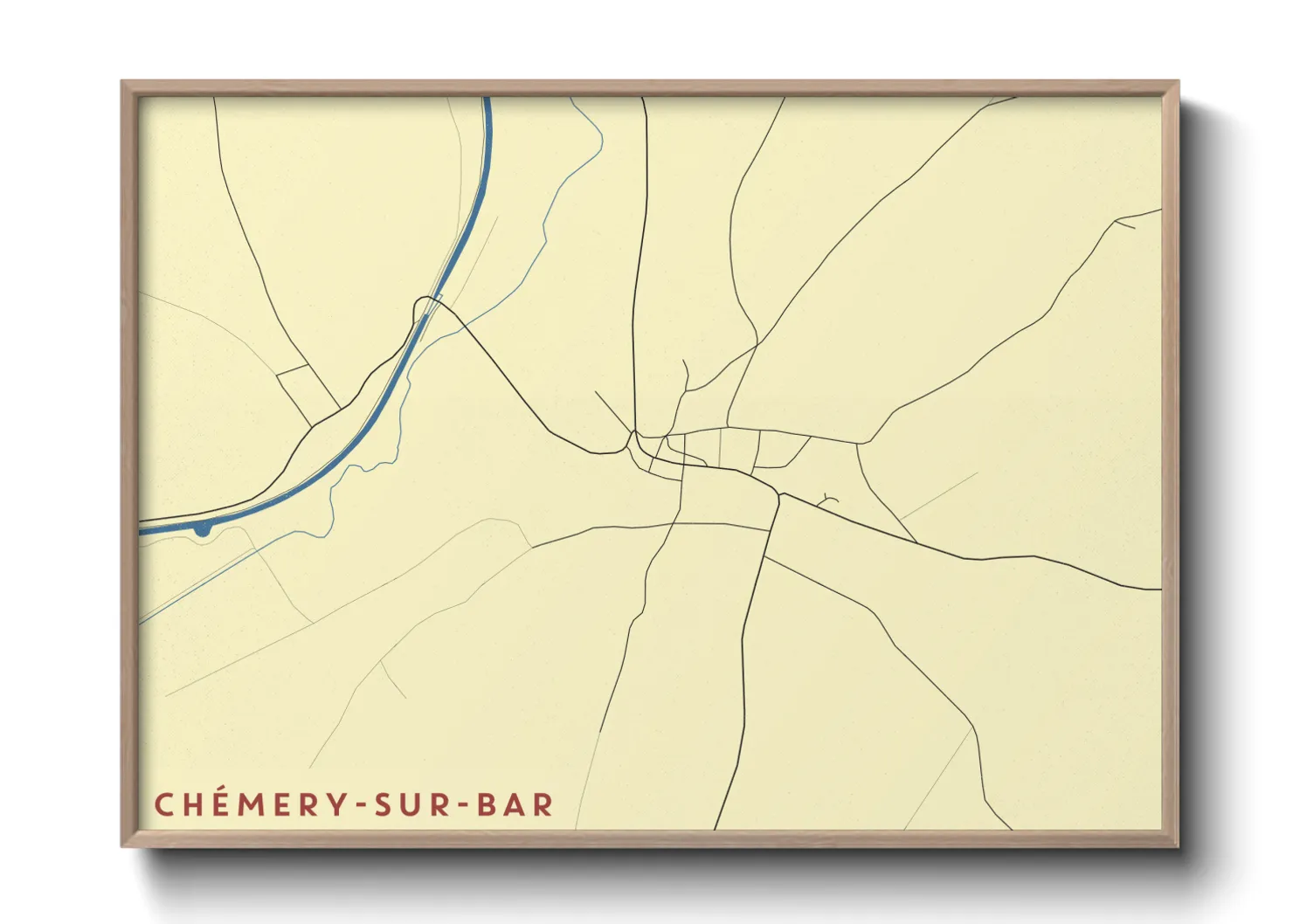 Une affiche de carte sur Chémery-sur-Bar