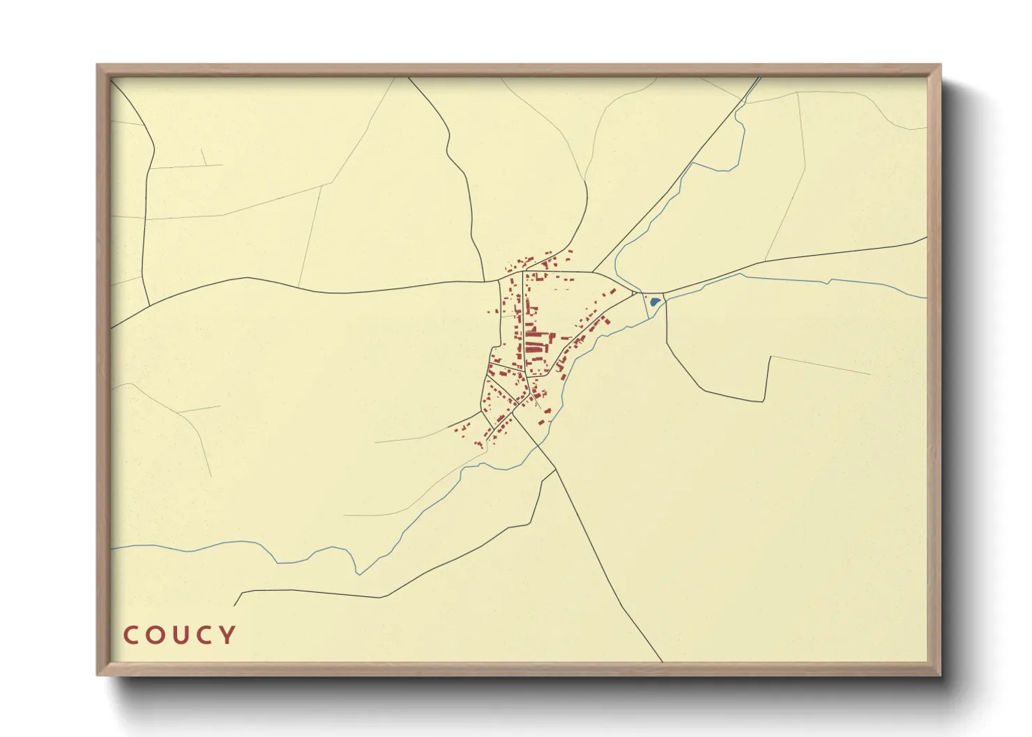 Une affiche de carte sur Coucy