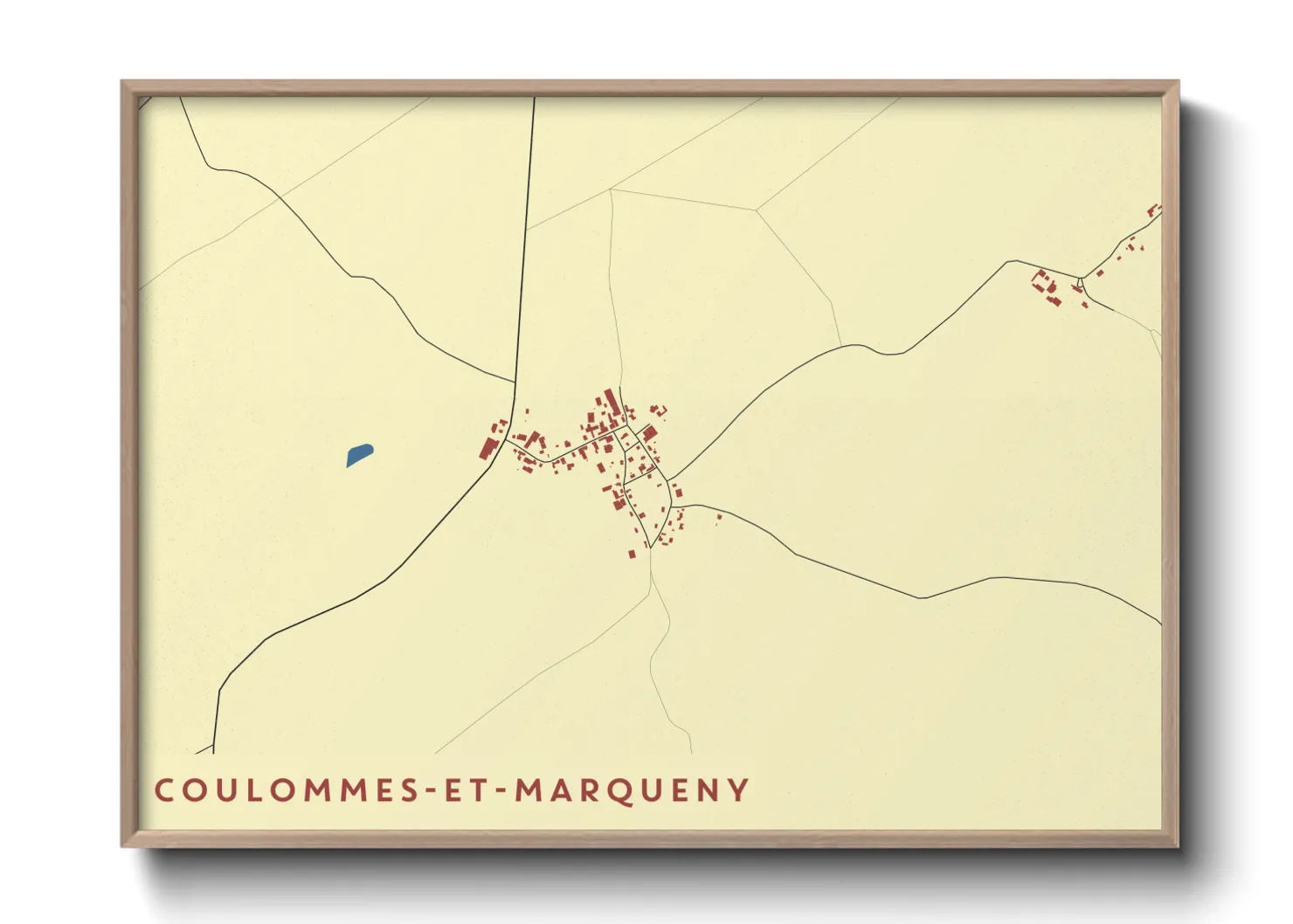 Une affiche de carte sur Coulommes-et-Marqueny