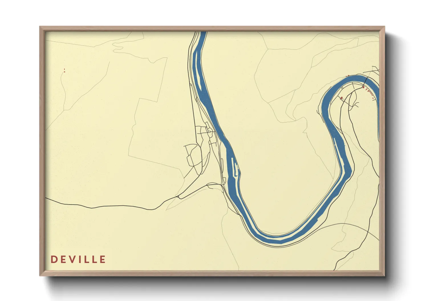 Une affiche de carte sur Deville