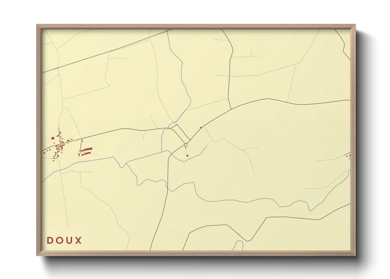 Une affiche de carte sur Doux