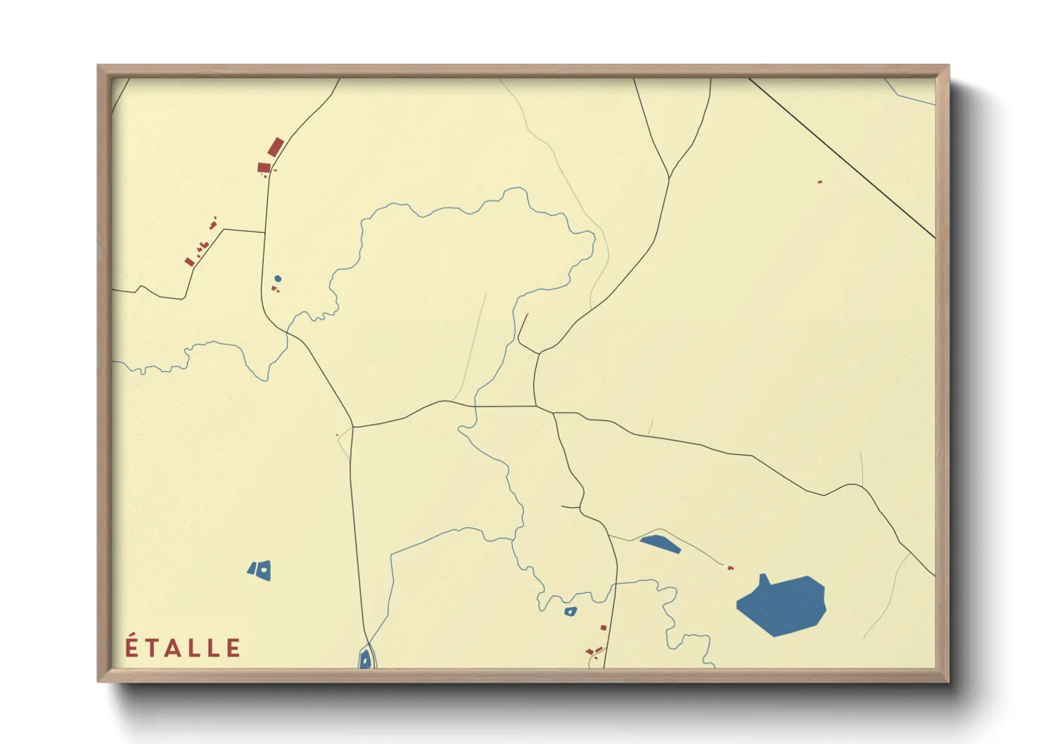 Une affiche de carte sur Étalle