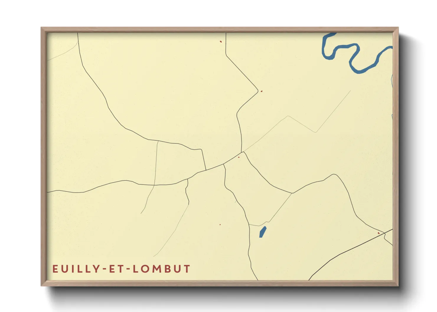 Une affiche de carte sur Euilly-et-Lombut