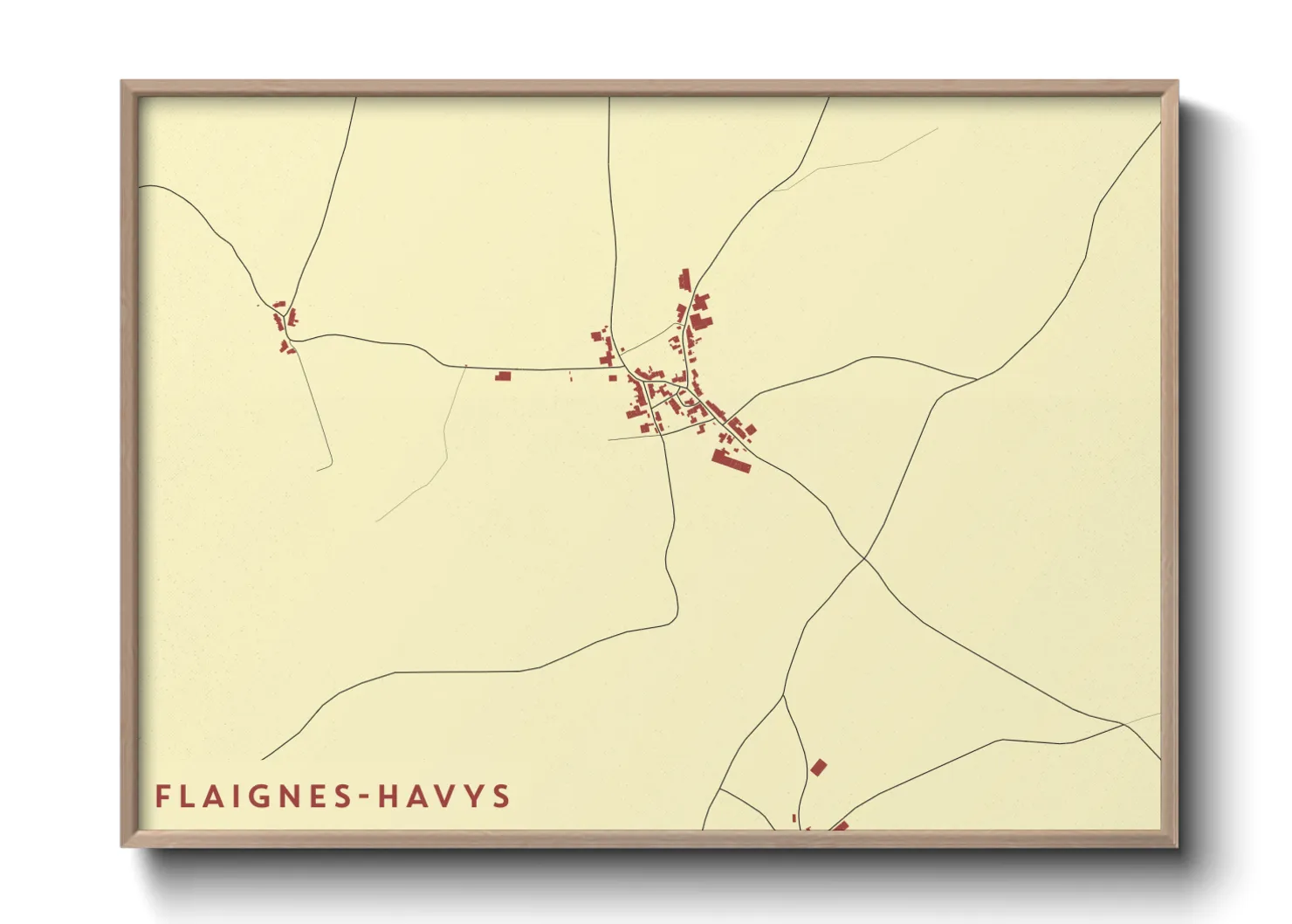 Une affiche de carte sur Flaignes-Havys